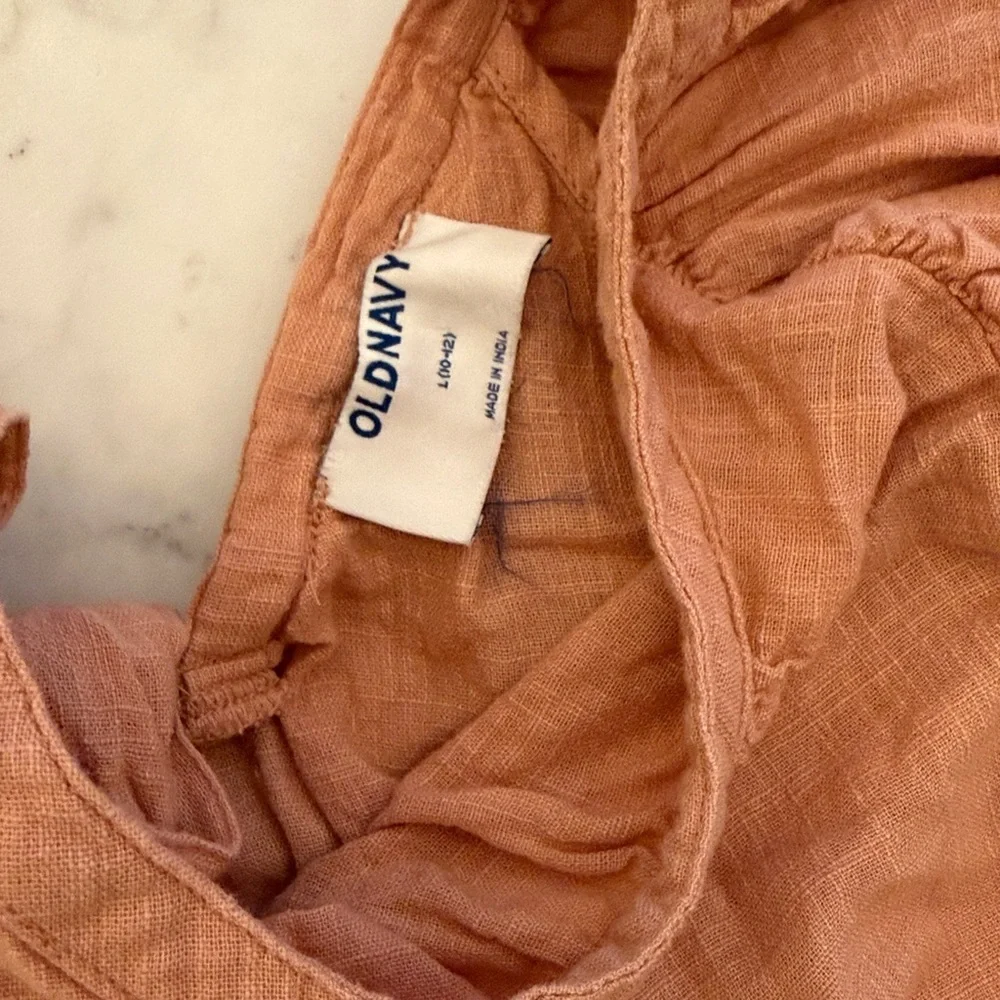 Old Navy Girls Peach Boho Dress Crochet Flutter Sleeve Size 10 12
